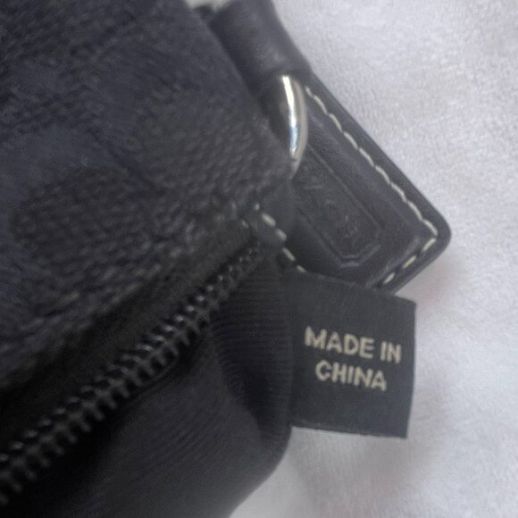 Coach Black Signature C's Wristlet with White Stitching Details - Picture 10 of 10